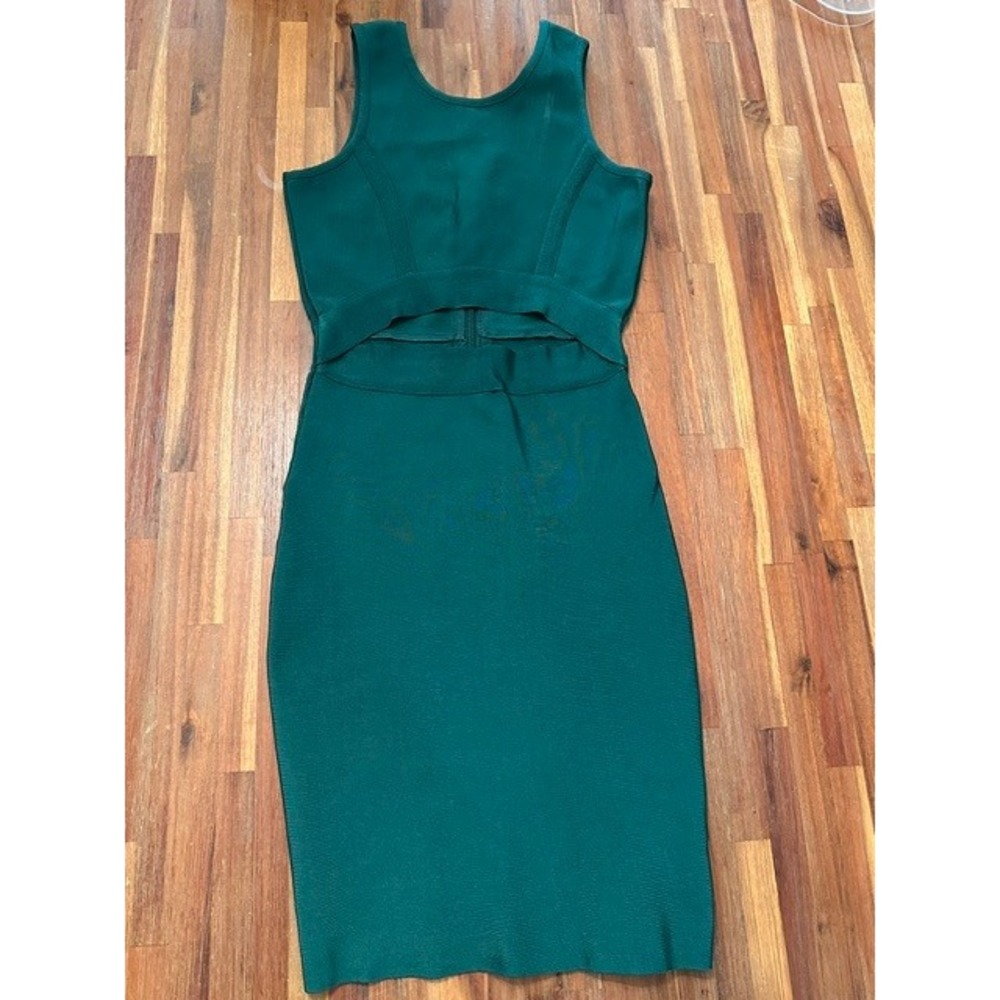 Lulus Emerald Green Bandage Bodycon Cutout Midi Dress Sleeveless Medium